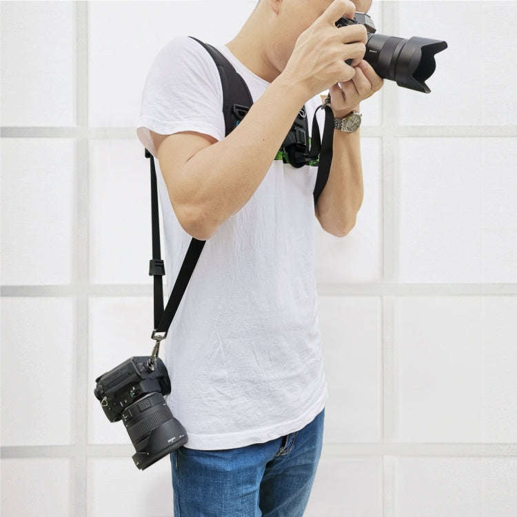 PULUZ Quick Release Double Shoulder Harness Soft Pad Decompression Foam Strap Belt for DSLR Digit...