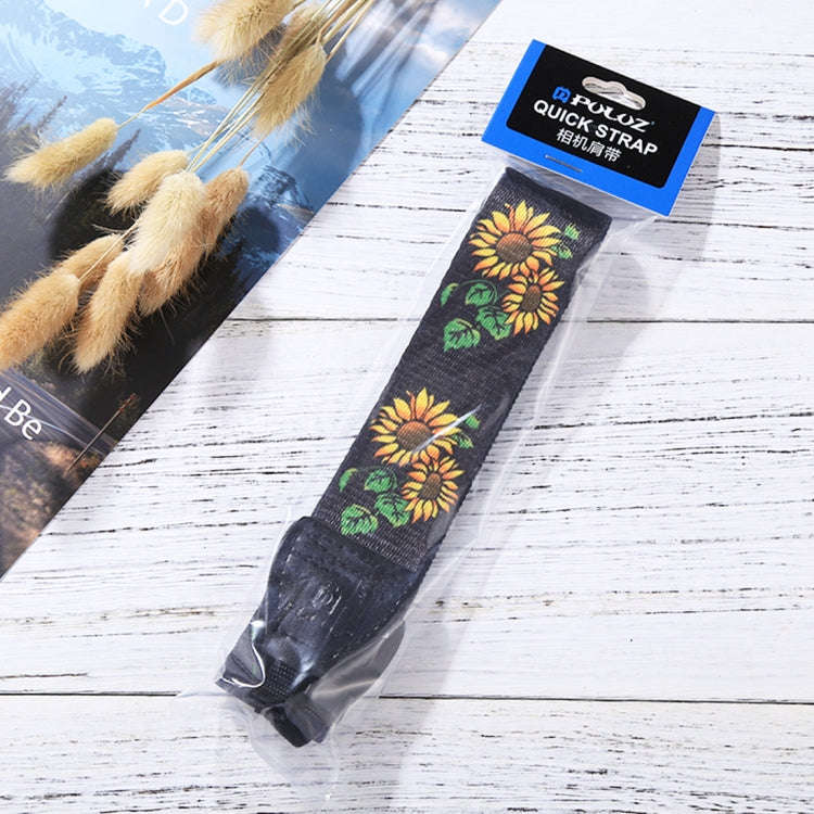 PULUZ Retro Ethnic Style Multi-color Series Sunflower Shoulder Neck Strap Camera Strap for SLR / ...