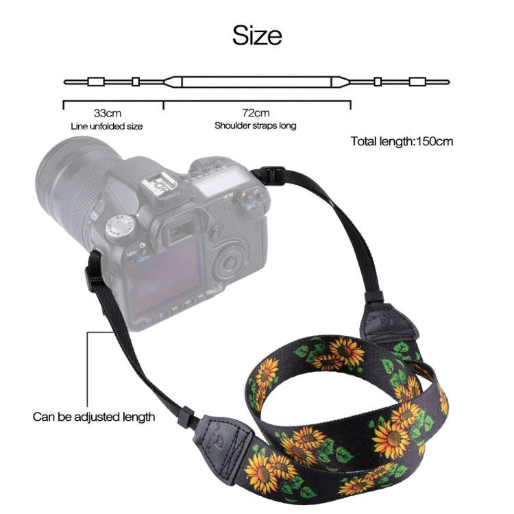PULUZ Retro Ethnic Style Multi-color Series Sunflower Shoulder Neck Strap Camera Strap for SLR / ...