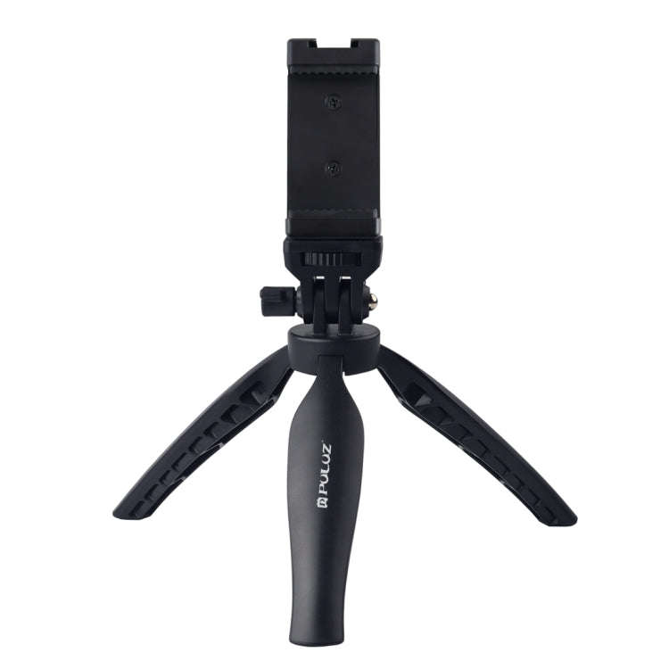 PULUZ Desk Plastic Tripod Mount with Phone Clamp & Adjusting Tripod Head for Smartphones(Black)