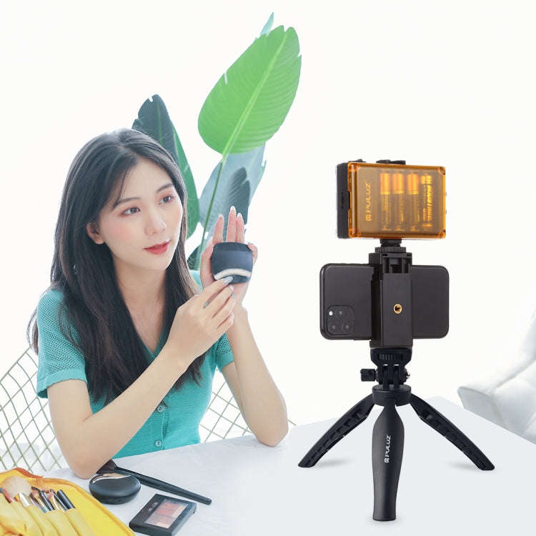 PULUZ Desk Plastic Tripod Mount with Phone Clamp & Adjusting Tripod Head for Smartphones(Black)