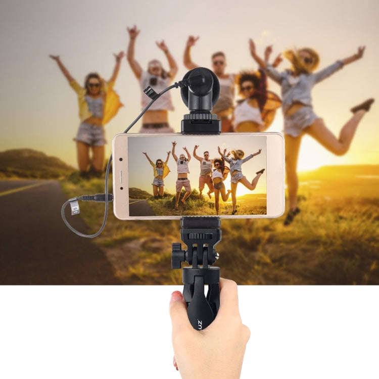 PULUZ Desk Plastic Tripod Mount with Phone Clamp & Adjusting Tripod Head for Smartphones(Black)
