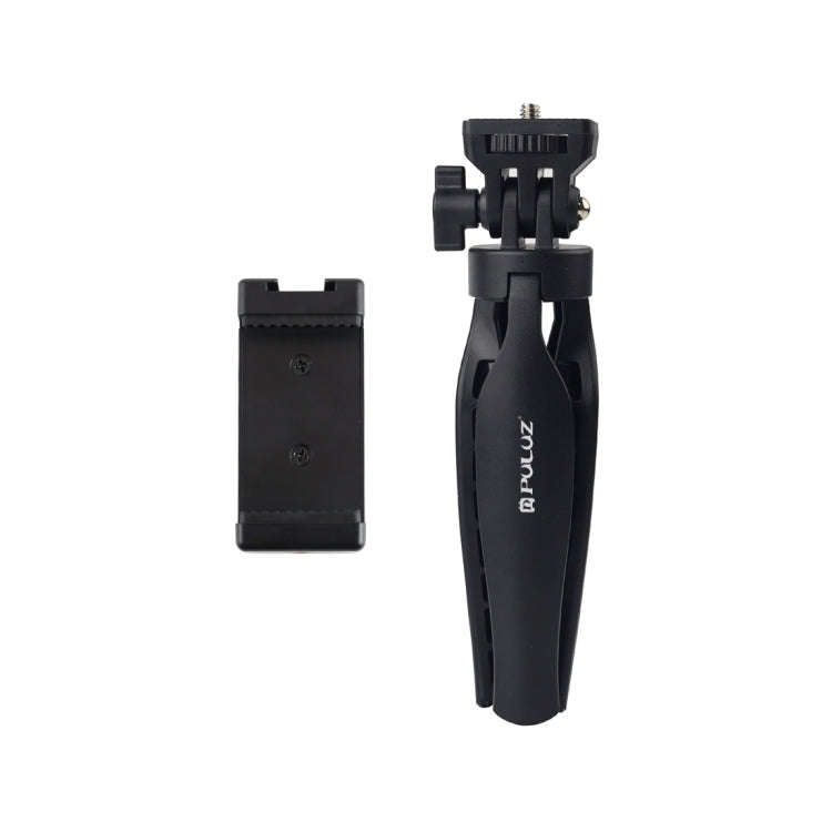 PULUZ Desk Plastic Tripod Mount with Phone Clamp & Adjusting Tripod Head for Smartphones(Black)