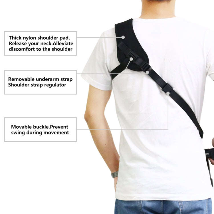 PULUZ Quick Release Anti-Slip Soft Pad Nylon Breathable Curved Camera Strap with Metal Hook for S...