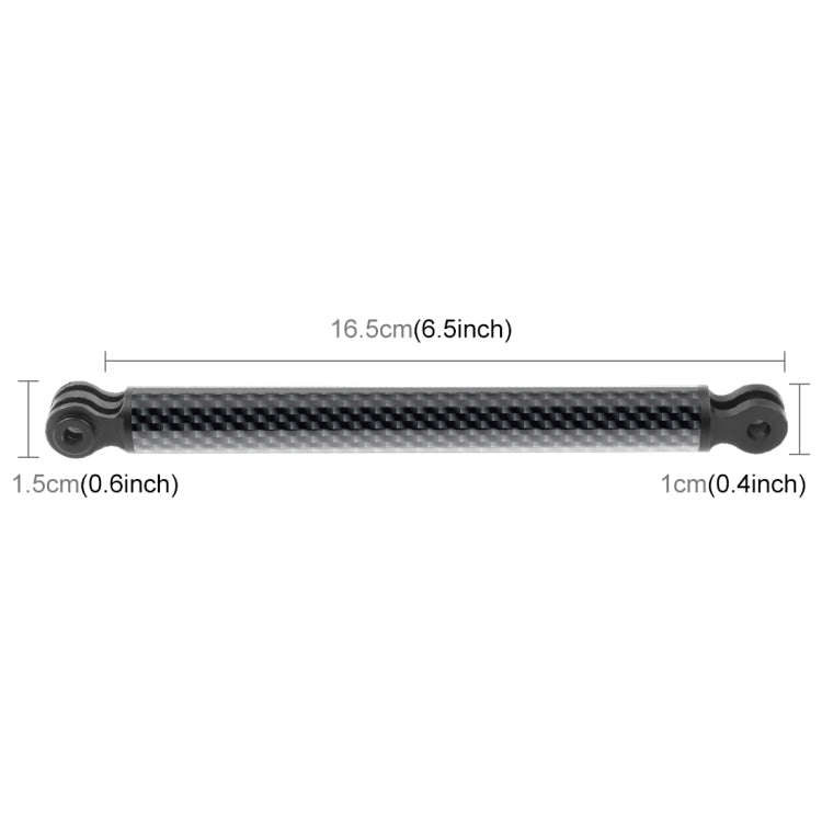 PULUZ 165mm Aluminum Alloy Carbon Fiber Floating Buoyancy Selfie-stick Extension Arm Rods for GoP...