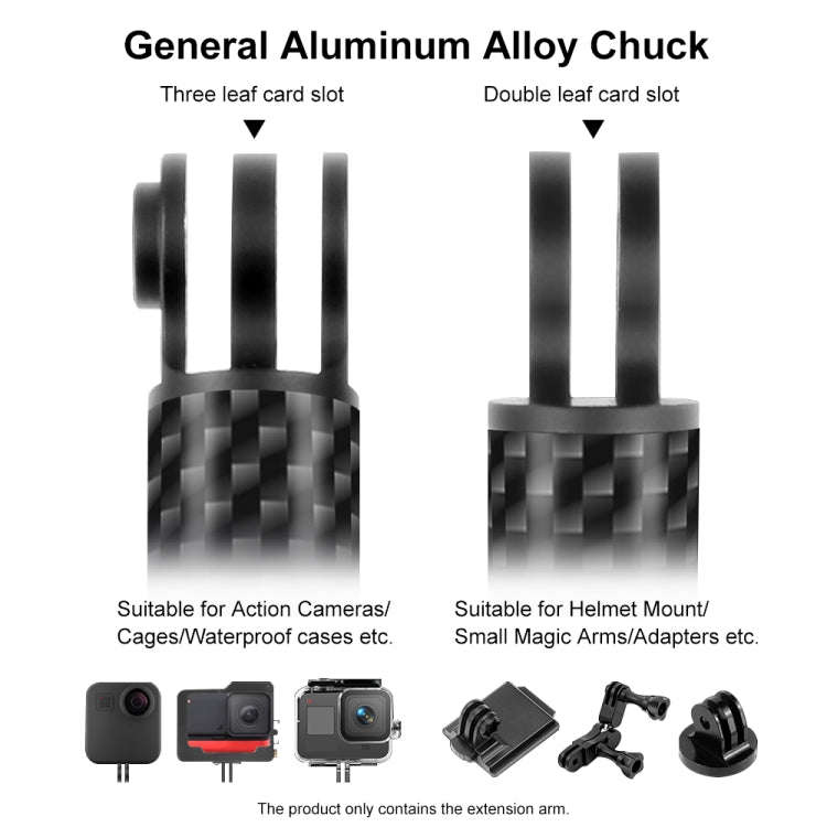 PULUZ 165mm Aluminum Alloy Carbon Fiber Floating Buoyancy Selfie-stick Extension Arm Rods for GoP...