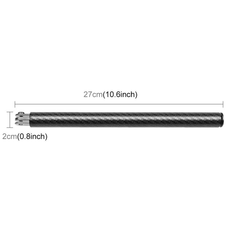 PULUZ 275mm Aluminum Alloy Carbon Fiber Floating Buoyancy Selfie-stick Extension Arm Rods for GoP...