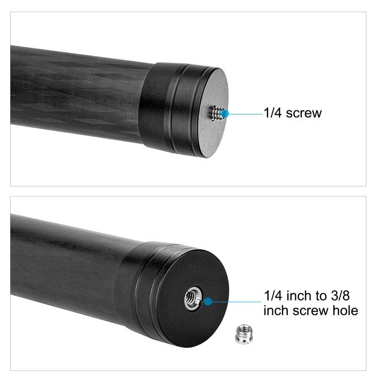 PULUZ 21cm Carbon Fiber Extension Monopod Stick for DJI / MOZA / Feiyu V2 / Zhiyun G5 Gimbal(Black)