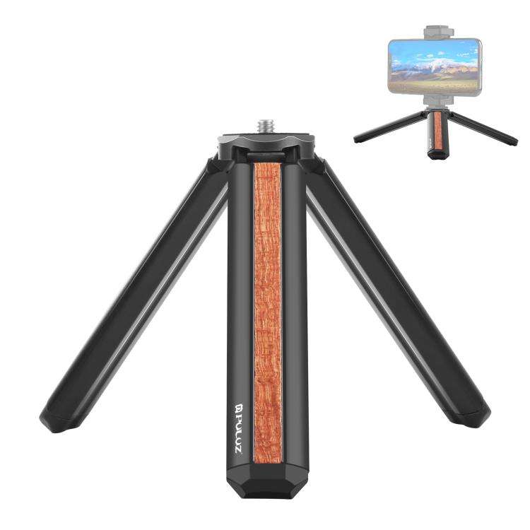PULUZ Inlaid Wood Desktop Vlogging Live Tripod Holder (Black)
