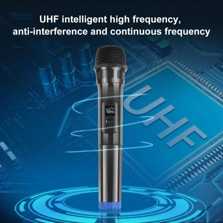PULUZ UHF Wireless Dynamic Microphone with LED Display(Black)