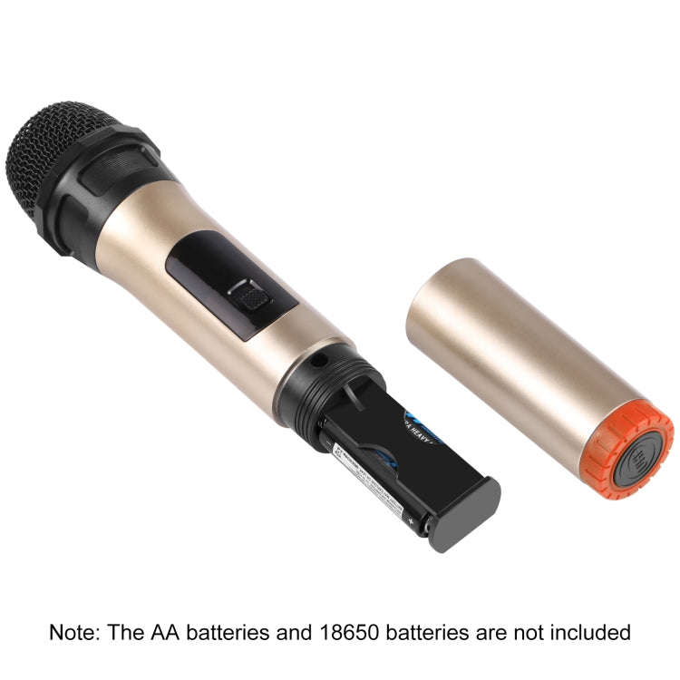 PULUZ UHF Wireless Dynamic Microphone with LED Display(Gold)
