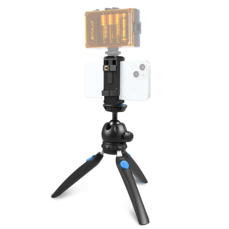 PULUZ Mini VLOG Live Stabilizer Stand Tripod with Phone Clamp for Smartphones (Blue)