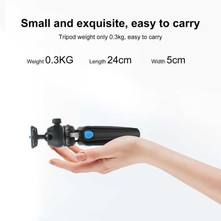 PULUZ Mini VLOG Live Stabilizer Stand Tripod with Phone Clamp for Smartphones (Blue)