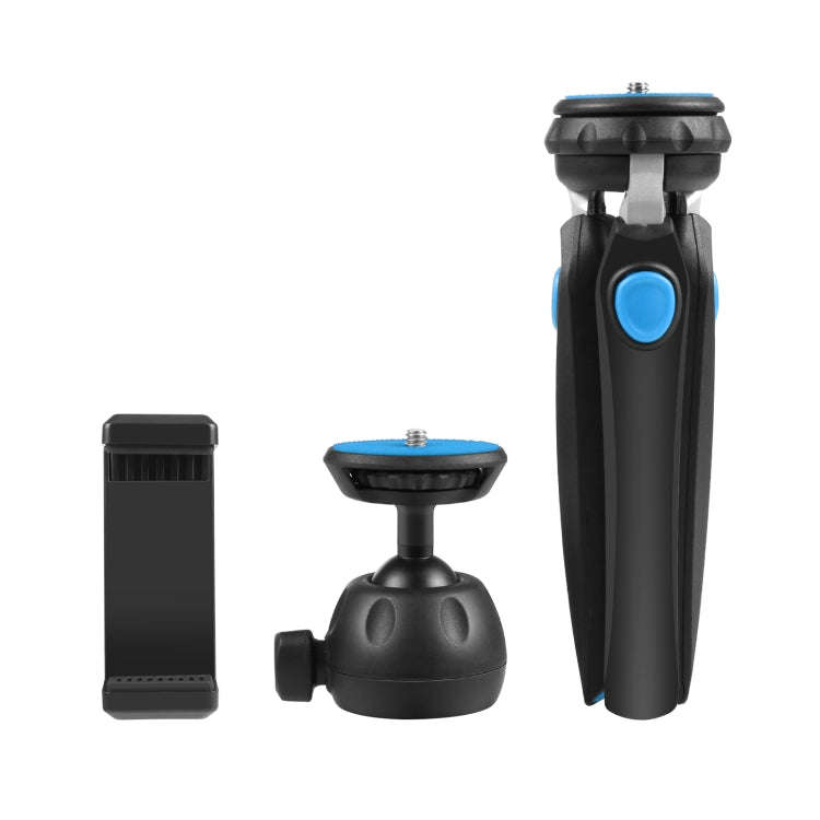 PULUZ Mini VLOG Live Stabilizer Stand Tripod with Phone Clamp for Smartphones (Blue)