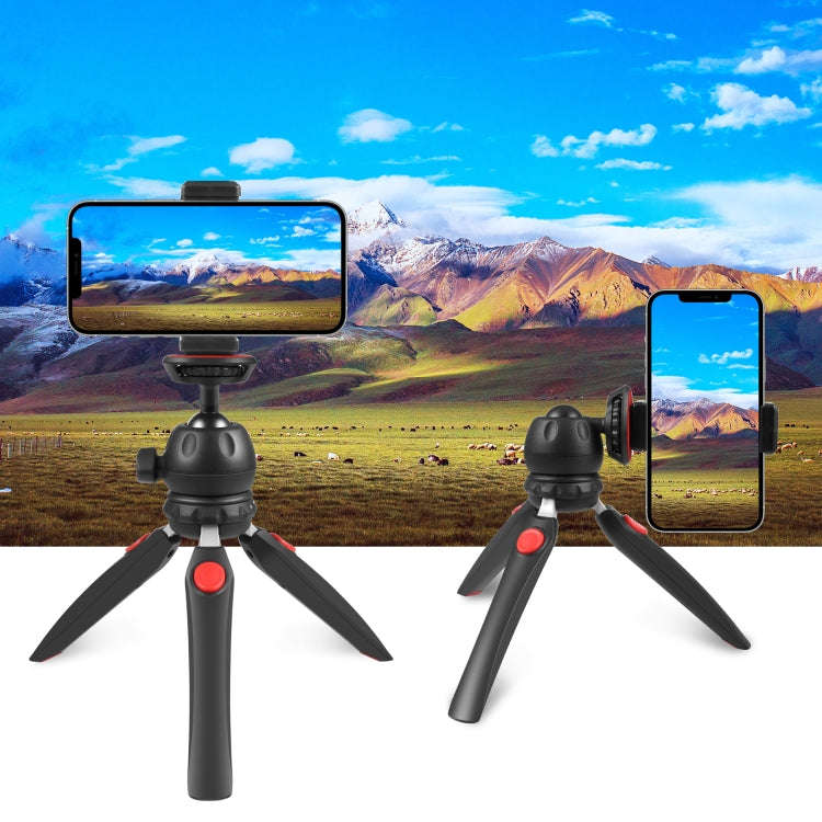PULUZ Mini VLOG Live Stabilizer Stand Tripod with Phone Clamp for Smartphones (Red)