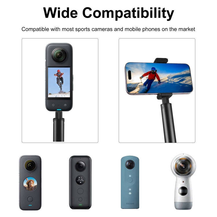 PULUZ 2m Metal Selfie Stick Monopod  for Insta360 One RS / X2 / X3 / X4 (Black)