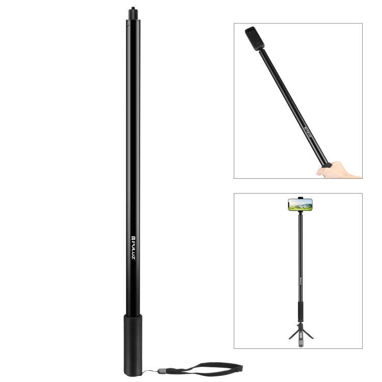 PULUZ 3m Metal Selfie Stick Monopod  for Insta360 One RS / X2 / X3 / X4 (Black)