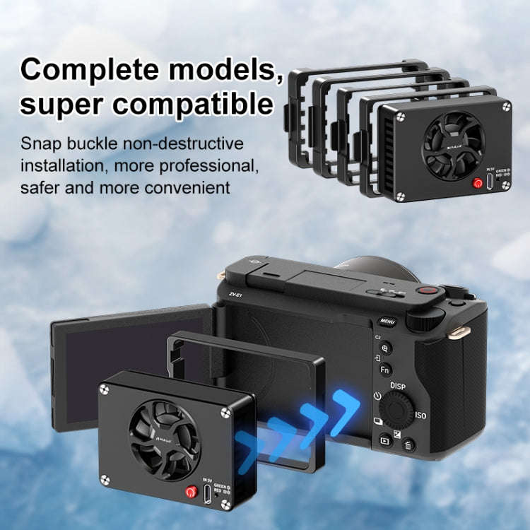 PULUZ Camera Cooling Fan Semiconductor Radiator for Sony / Canon / FUJIFILM / Nikon Cameras (Black)