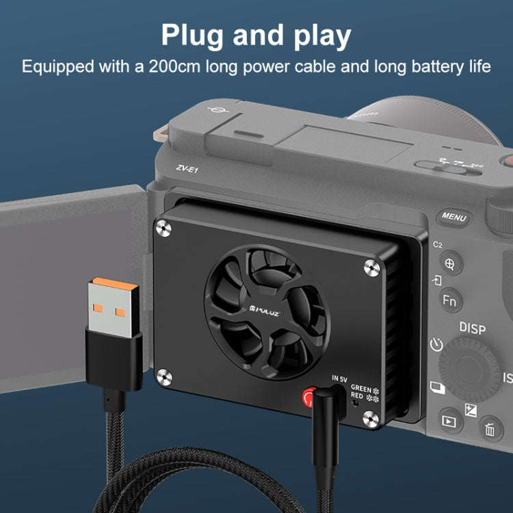 PULUZ Camera Cooling Fan Semiconductor Radiator for Sony / Canon / FUJIFILM / Nikon Cameras (Black)