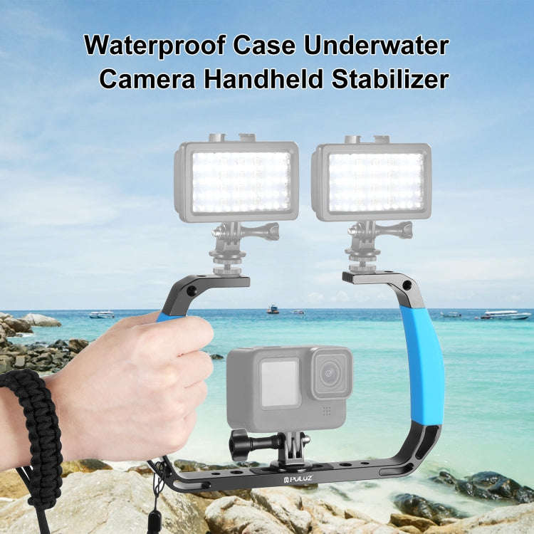PULUZ Dual Silicone Handles Aluminium Alloy Underwater Diving Rig for GoPro, Other Action Cameras...