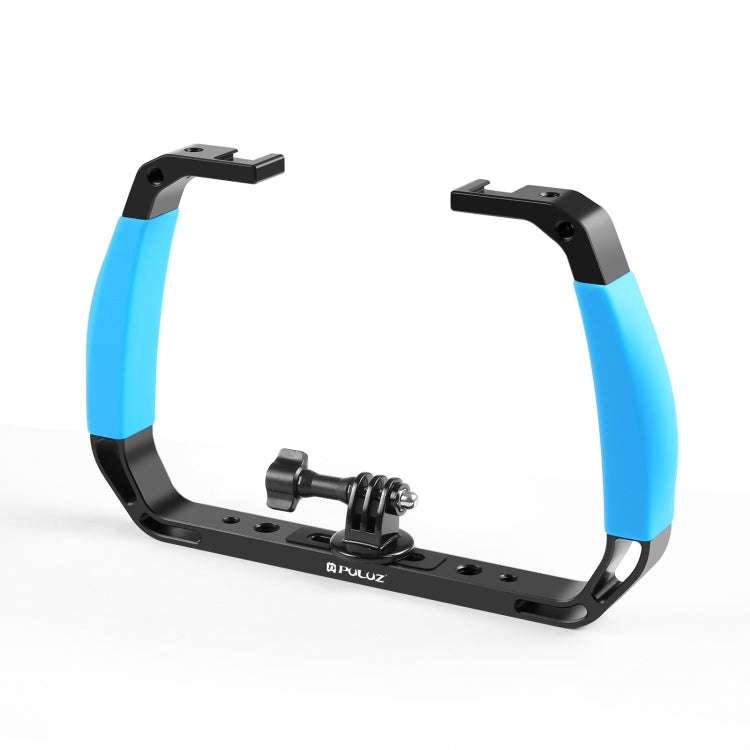 PULUZ Dual Silicone Handles Aluminium Alloy Underwater Diving Rig for GoPro, Other Action Cameras...