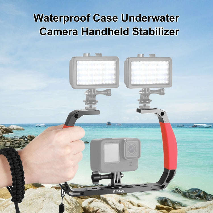 PULUZ Dual Silicone Handles Aluminium Alloy Underwater Diving Rig for GoPro, Other Action Cameras...