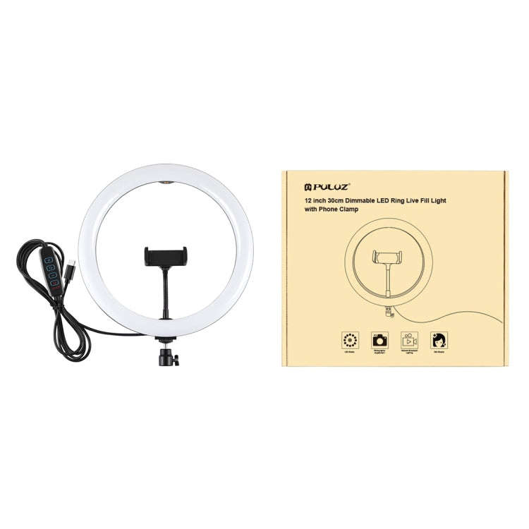 PULUZ PD20W 11.8 inch 30cm Type-C 3 Modes Dimmable Dual Color Temperature LED Curved Diffuse Ligh...