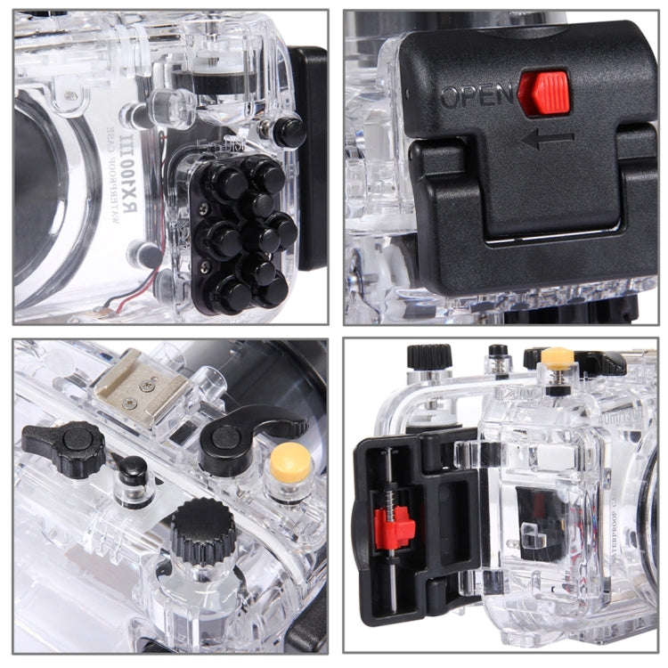 PULUZ 40m Underwater Depth Diving Case Waterproof Camera Housing for Sony RX100 III(Transparent)