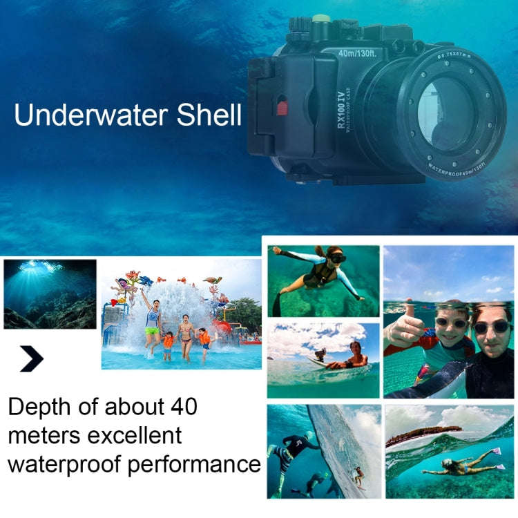 PULUZ 40m Underwater Depth Diving Case Waterproof Camera Housing for Sony RX100 IV(Black)