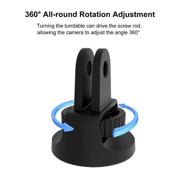 PULUZ 1/4 inch Screw Adjustable ABS Action Camera Tripod Adapter (Black)
