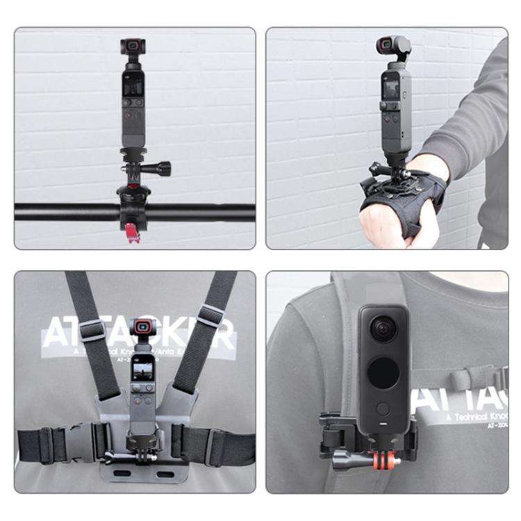 PULUZ 1/4 inch Screw Adjustable ABS Action Camera Tripod Adapter (Black)