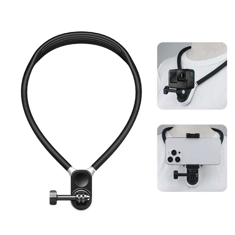 PULUZ Magnetic Silicone Collar Bracket POV View Mount with Phone Clamp for GoPro Action Cameras /...