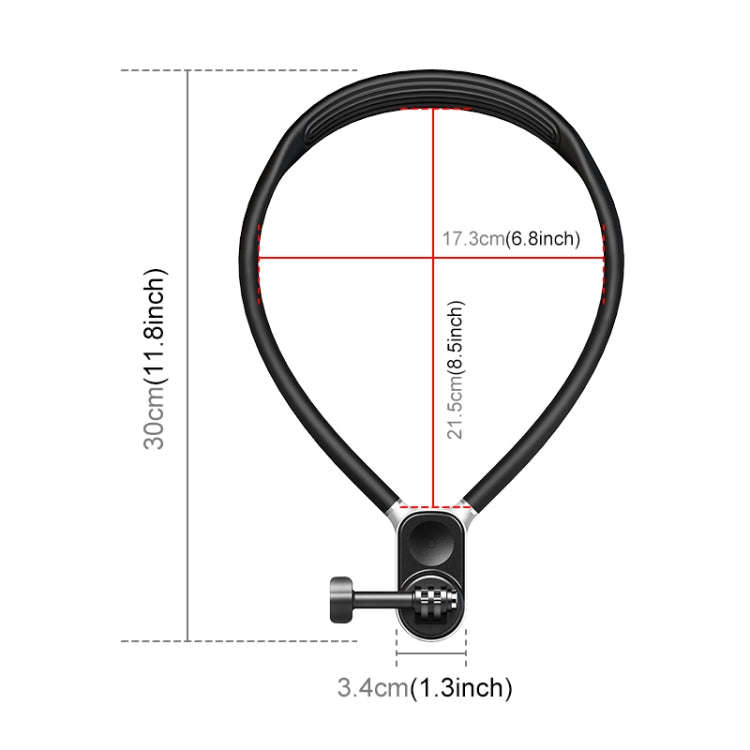 PULUZ Magnetic Silicone Collar Bracket POV View Mount with Phone Clamp for GoPro Action Cameras /...