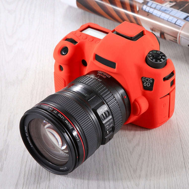 PULUZ Soft Silicone Protective Case for Canon EOS 6D(Red)