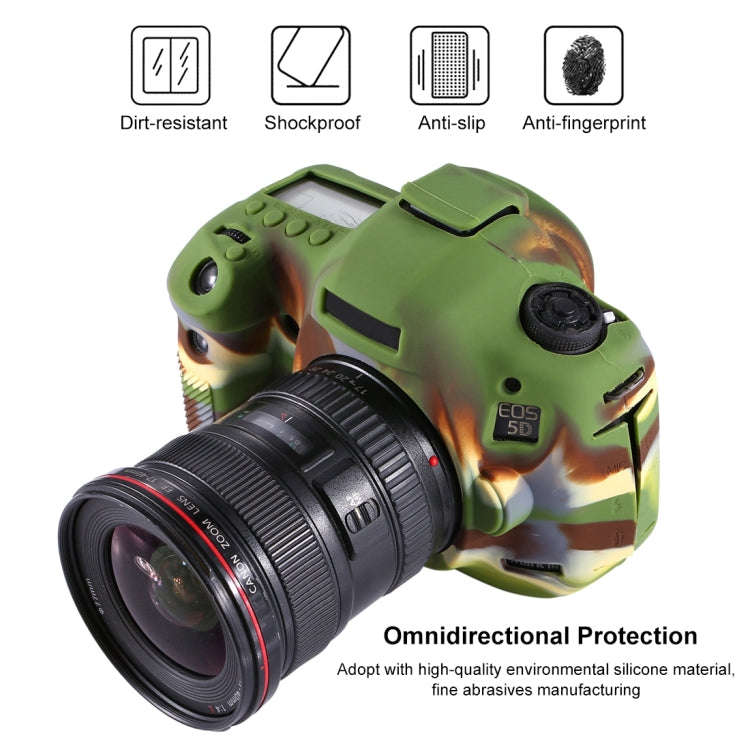 PULUZ Soft Silicone Protective Case for Canon EOS 5D Mark III / 5D3(Camouflage)