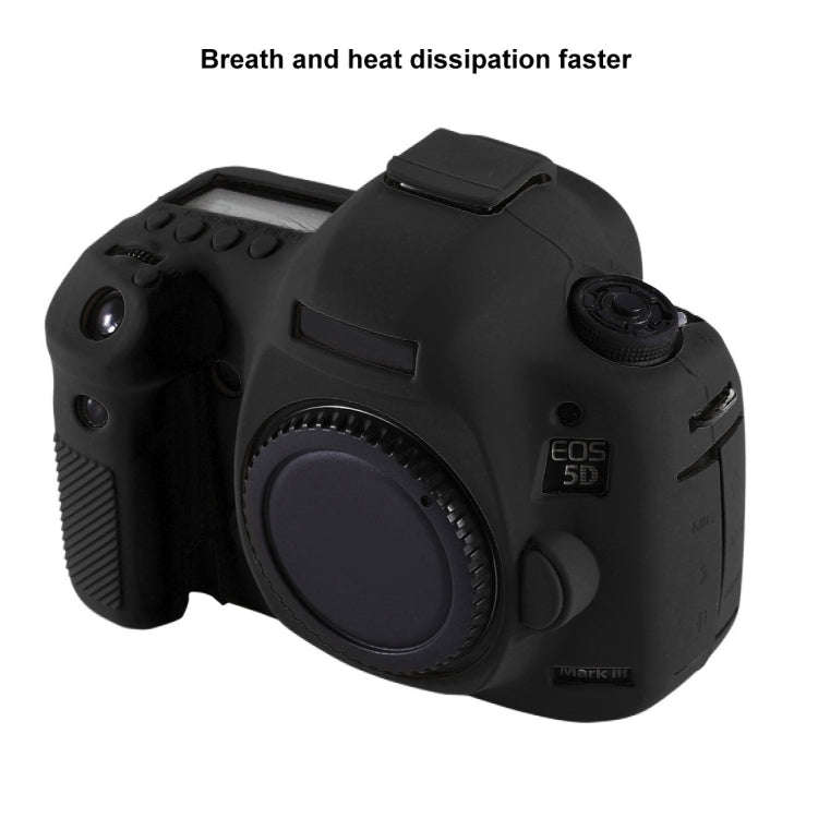 PULUZ Soft Silicone Protective Case for Canon EOS 5D Mark III / 5D3(Black)