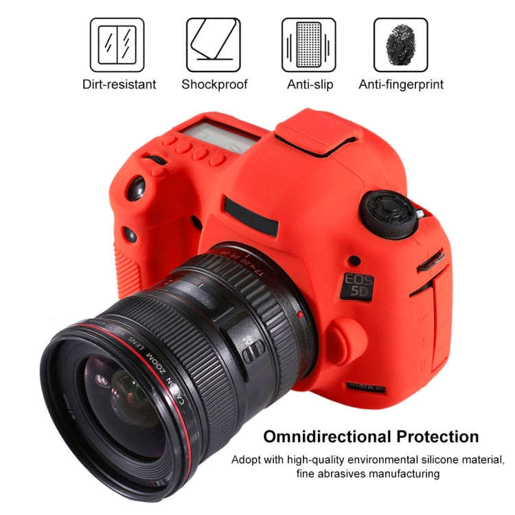 PULUZ Soft Silicone Protective Case for Canon EOS 5D Mark III / 5D3(Red)