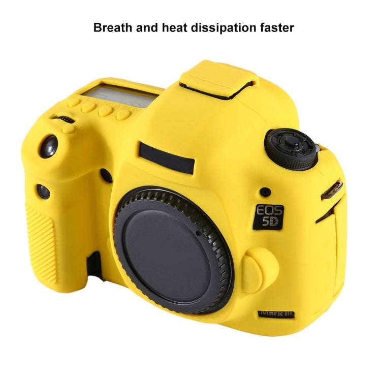 PULUZ Soft Silicone Protective Case for Canon EOS 5D Mark III / 5D3(Yellow)