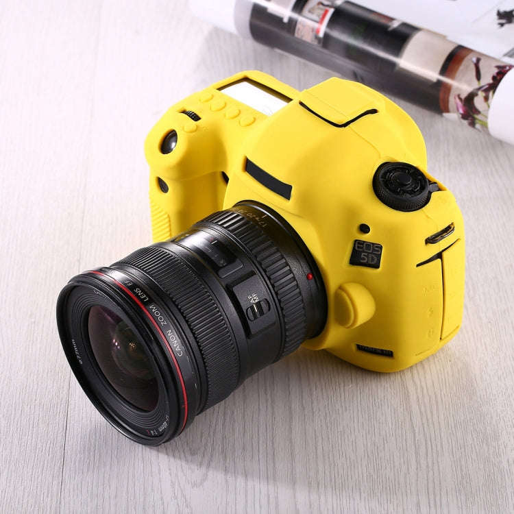 PULUZ Soft Silicone Protective Case for Canon EOS 5D Mark III / 5D3(Yellow)