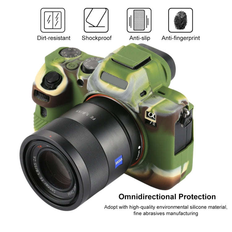 PULUZ Soft Silicone Protective Case for Sony ILCE-7MII / 7SMII / 7RMII(Camouflage)