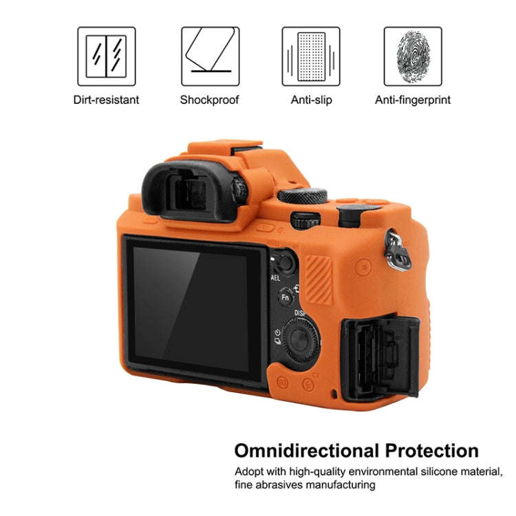 PULUZ Soft Silicone Protective Case for Sony ILCE-7MII / 7SMII / 7RMII(Orange)