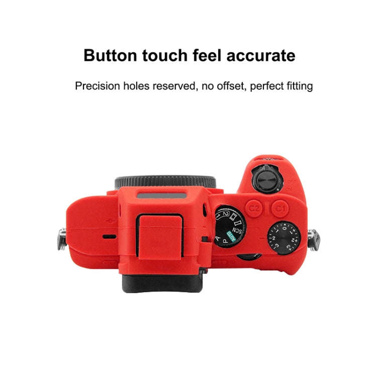 PULUZ Soft Silicone Protective Case for Sony ILCE-7MII / 7SMII / 7RMII(Red)