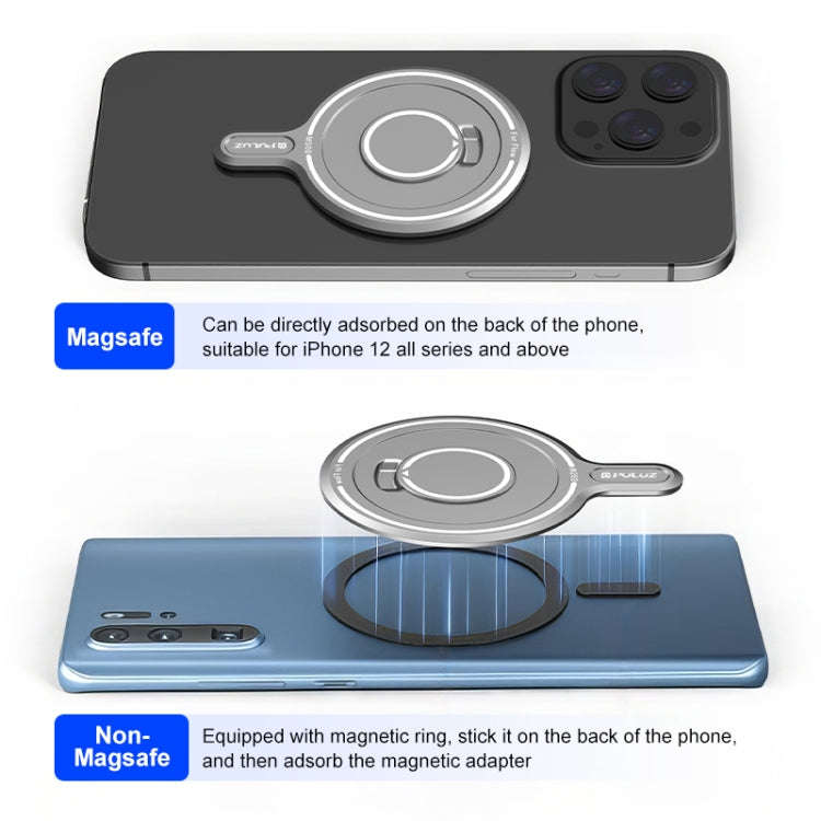 PULUZ For Insta360 FLow Gimbal Magnetic MagSafe Adapter Phone Holder (Silver)