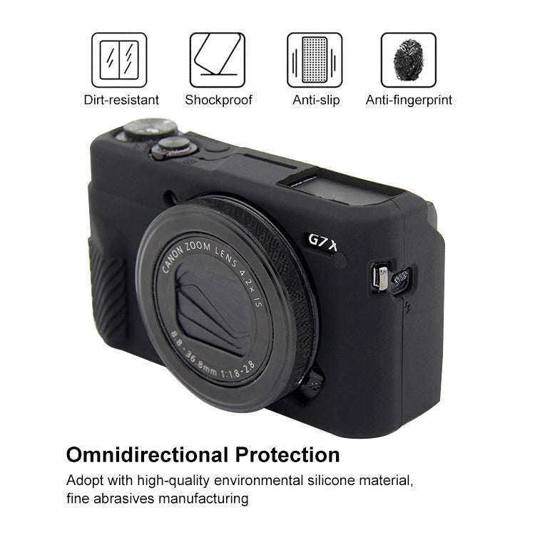 PULUZ Soft Silicone Protective Case for Canon EOS G7 X Mark II(Black)