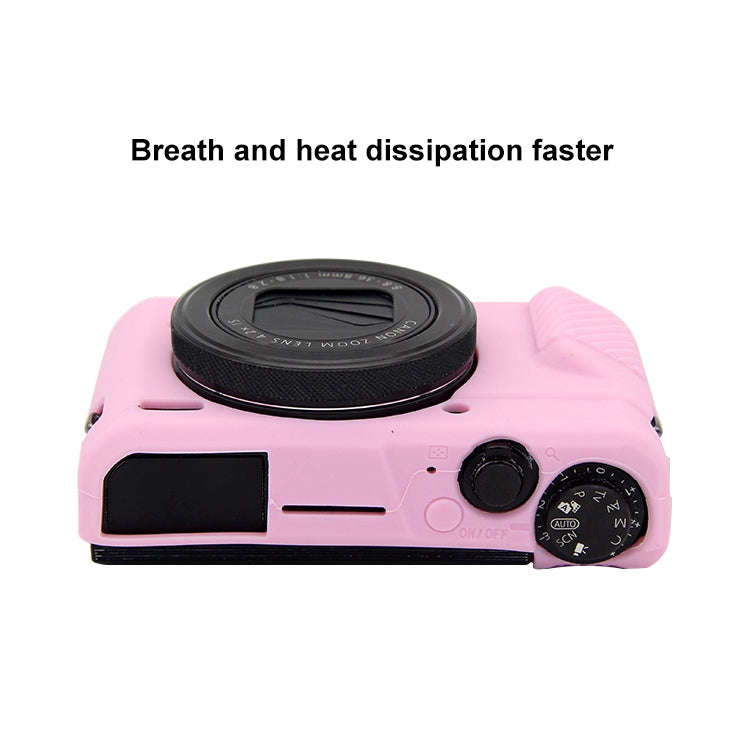 PULUZ Soft Silicone Protective Case for Canon EOS G7 X Mark II(Pink)