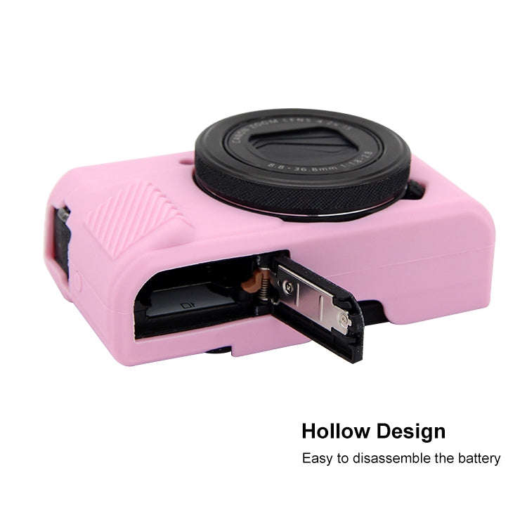 PULUZ Soft Silicone Protective Case for Canon EOS G7 X Mark II(Pink)