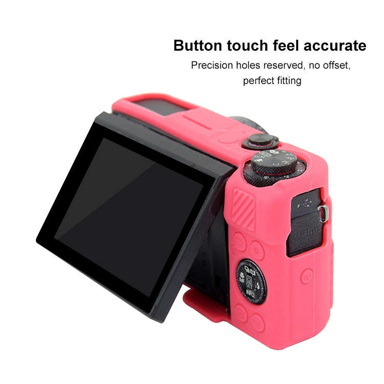 PULUZ Soft Silicone Protective Case for Canon EOS G7 X Mark II(Rose Red)