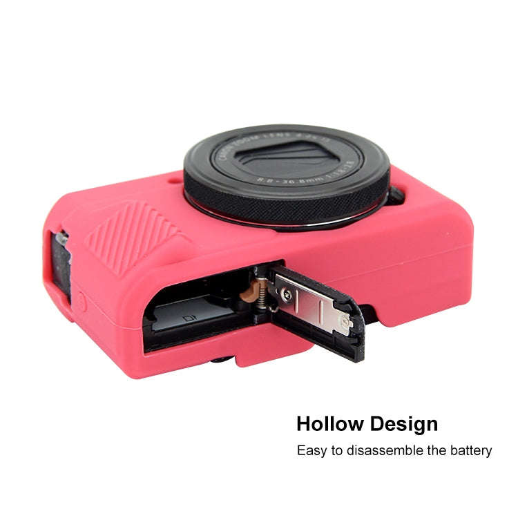 PULUZ Soft Silicone Protective Case for Canon EOS G7 X Mark II(Rose Red)