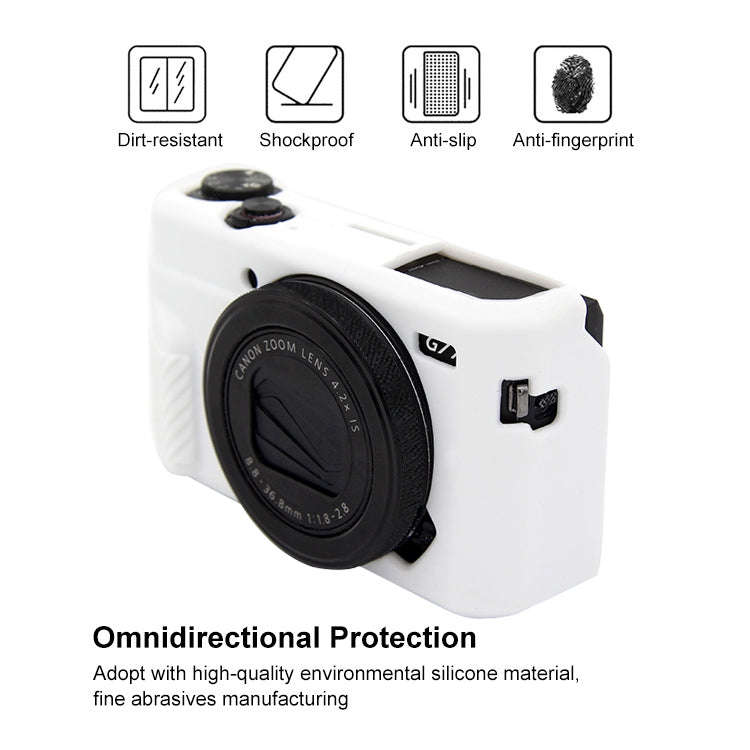PULUZ Soft Silicone Protective Case for Canon EOS G7 X Mark II(White)
