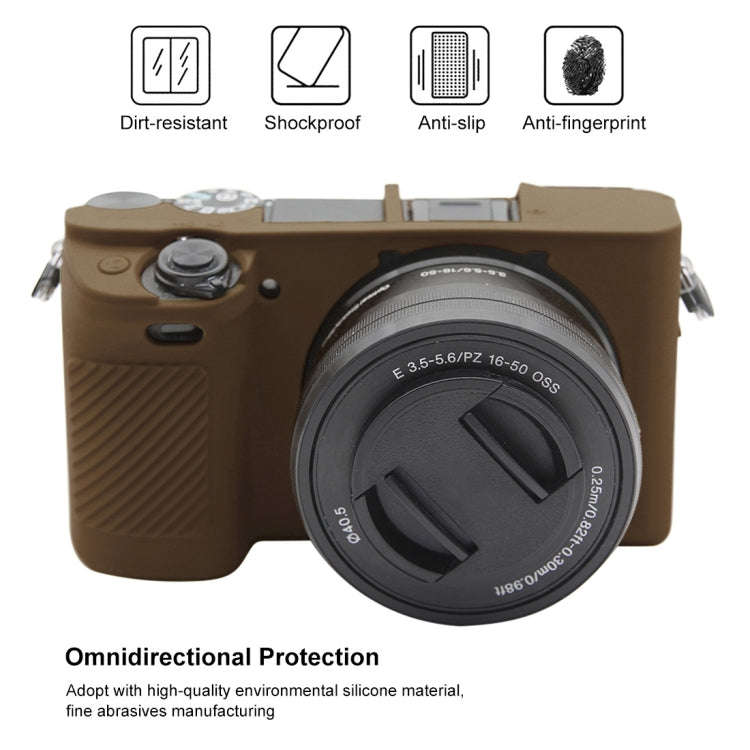 PULUZ Soft Silicone Protective Case for Sony ILCE-6300 / A6400(Coffee)